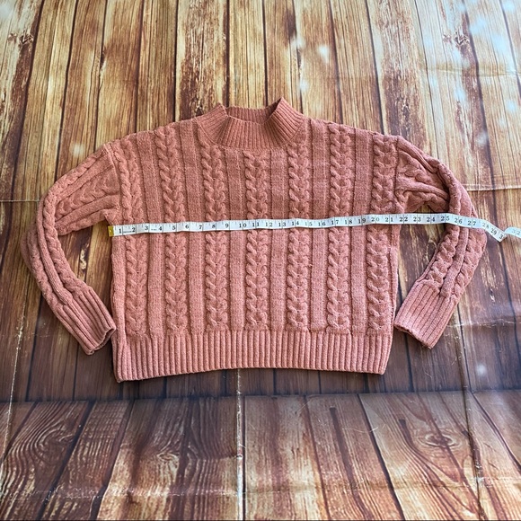 Hippie Rose Women’s Cable Knit Drop Shoulder Pink Sweater Small - Picture 8 of 11
